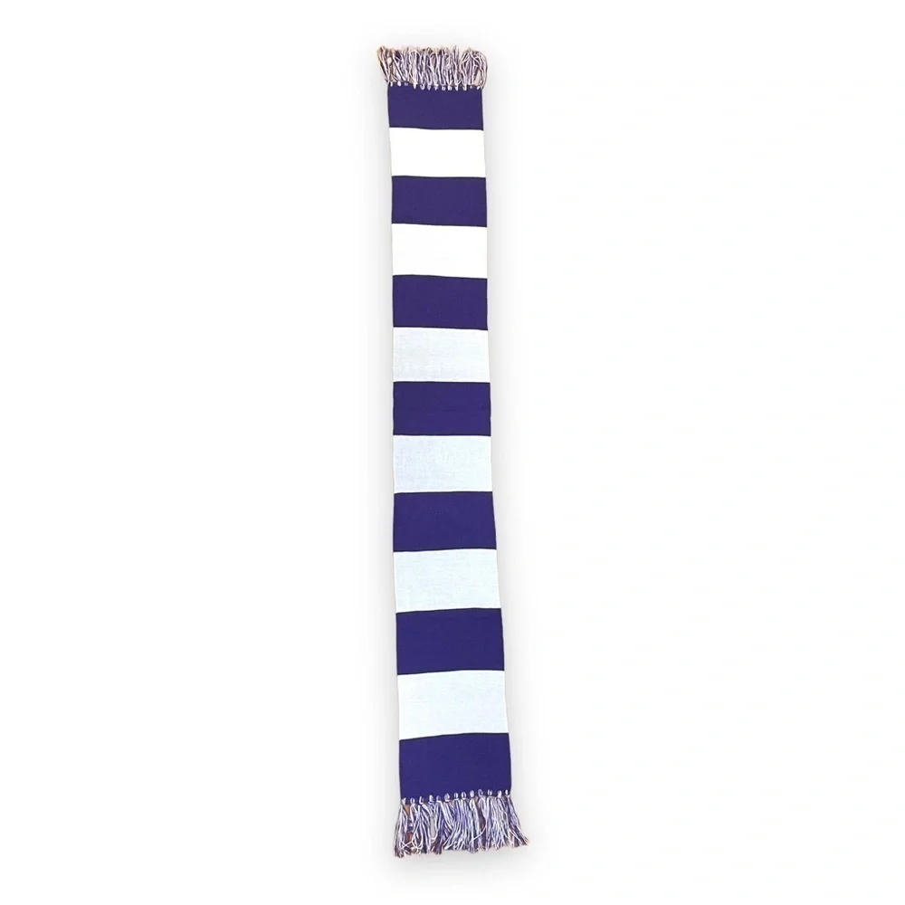 NWOT Unisex Sport-Tek Purple and White Spectator Scarf - 61”x8”